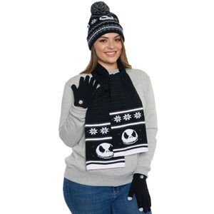 New Women Men Teen Nightmare Before Christmas Knit Hat, Scarf & Gloves Gift Set